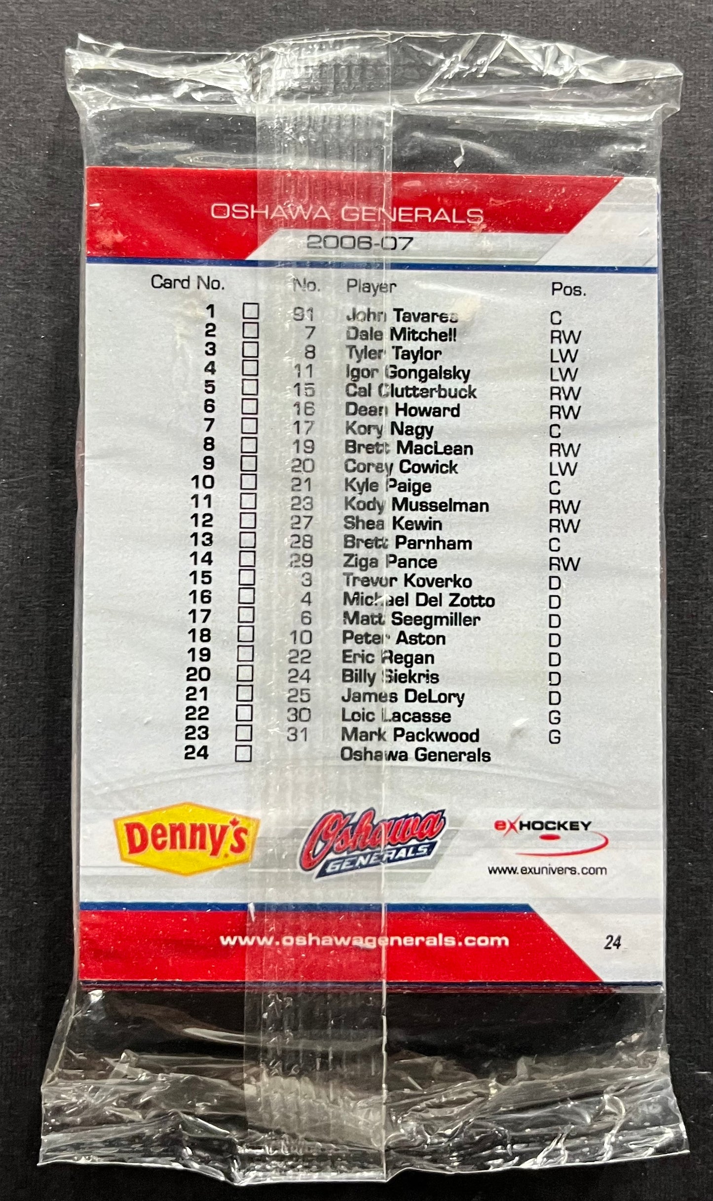 2006-07 Oshawa Generals sealed 24 card pack