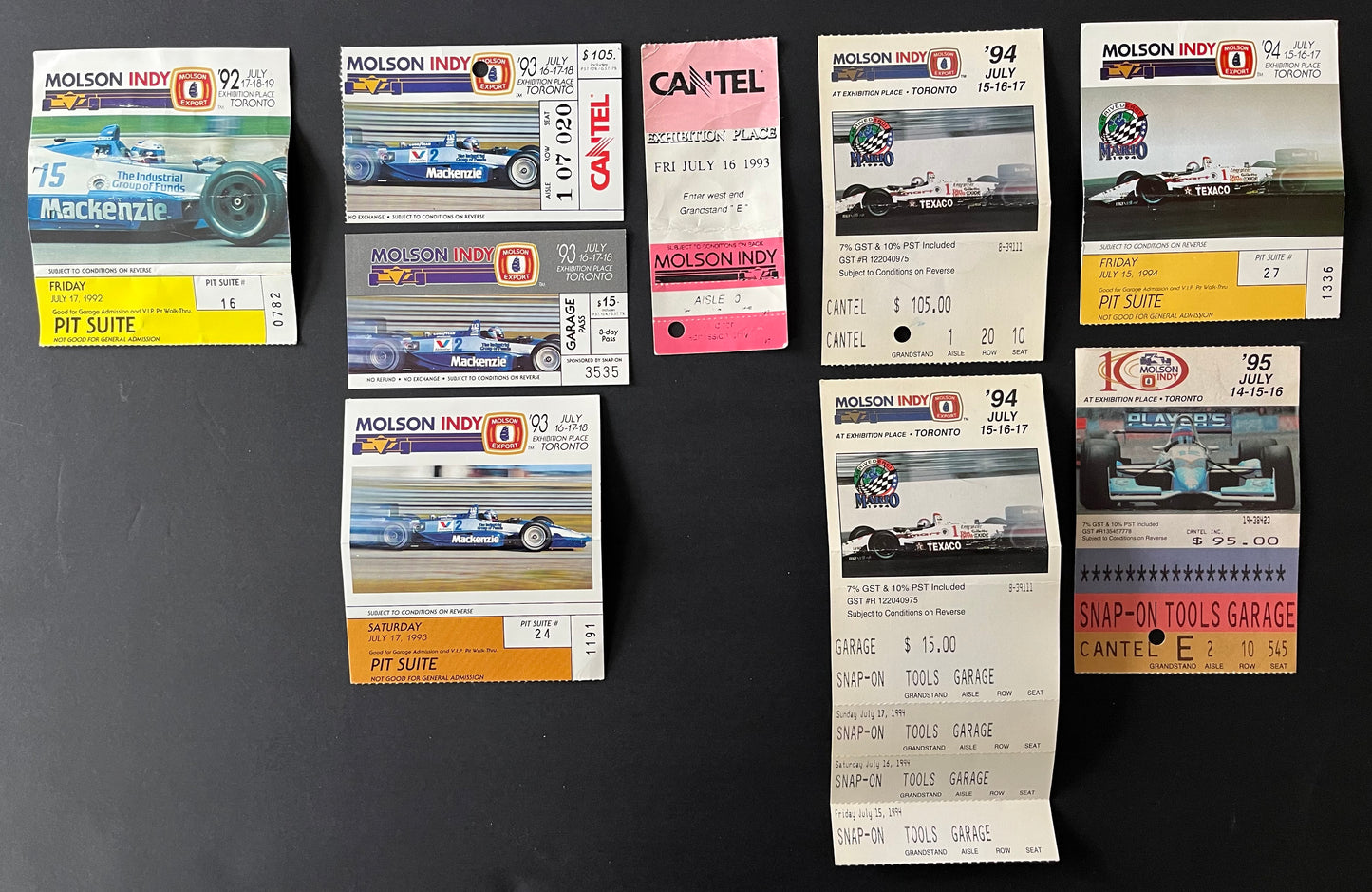 Toronto Molson Indy ticket stubs
