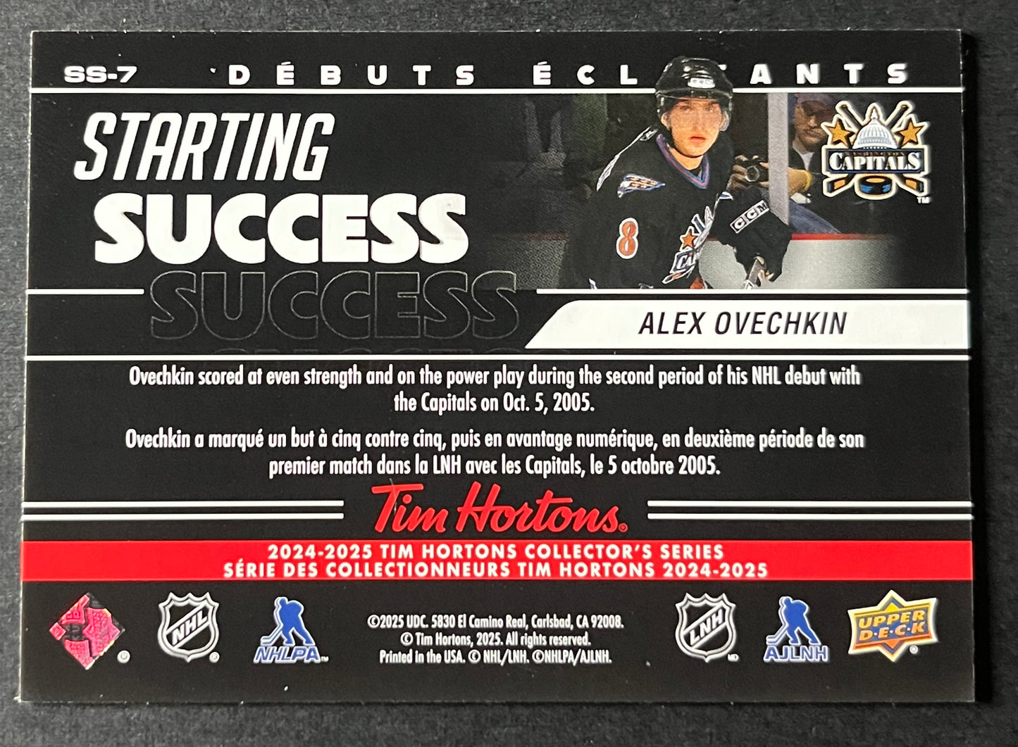 2024-25 UDC Tim Hortons Retro Rookies SS-7 - Alex Ovechkin