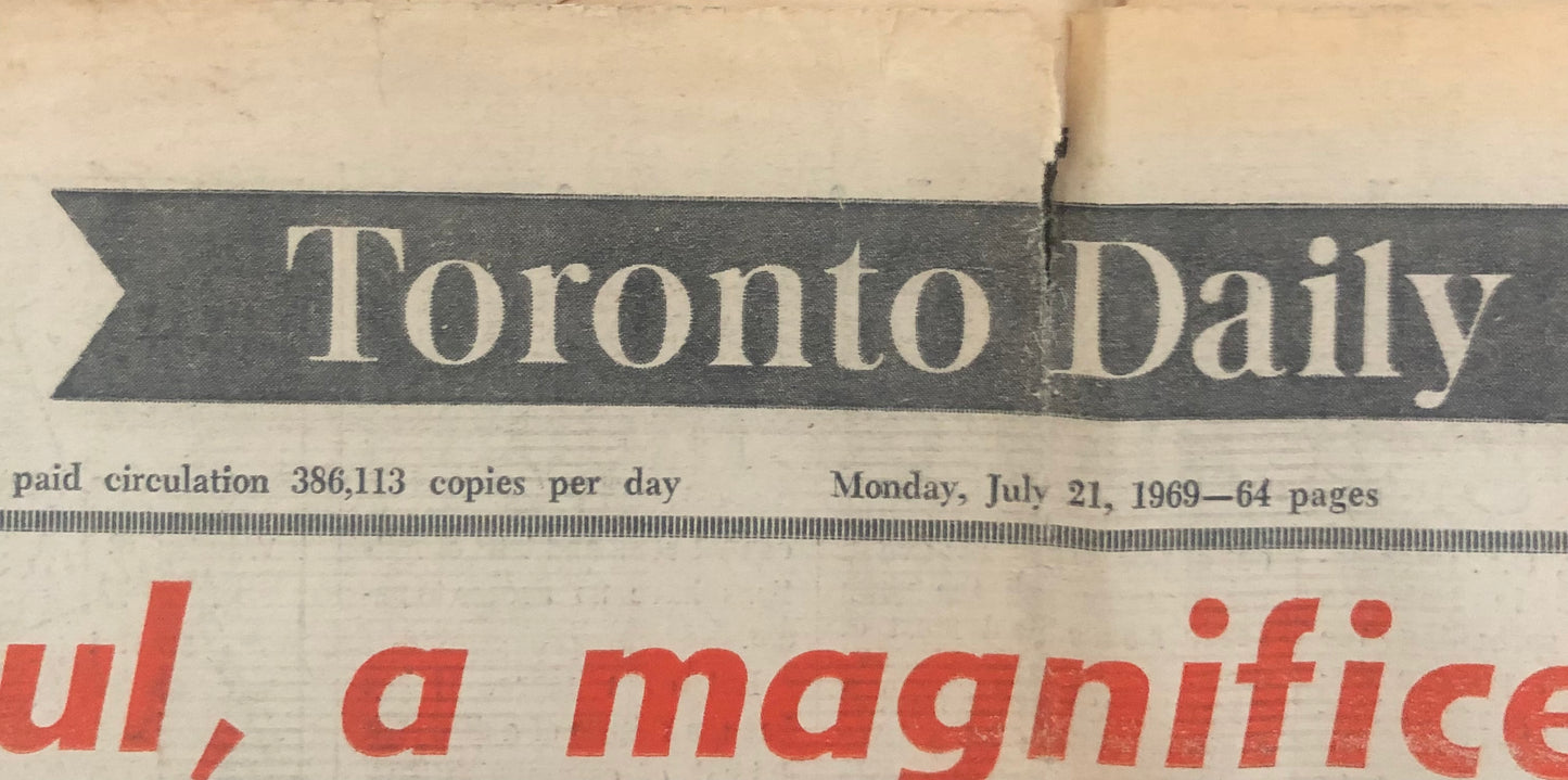 Toronto Daily Star - 1969 "Man Walks on the Moon" newspaper