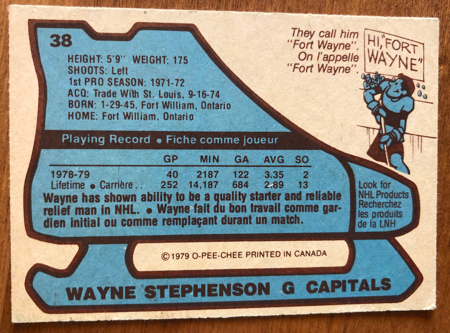 1979 OPC #38 Wayne Stephenson