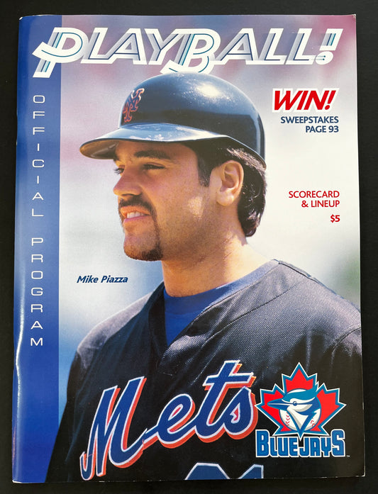 Toronto Blue Jays - Playball Official Program - 1998 vs New York Mets