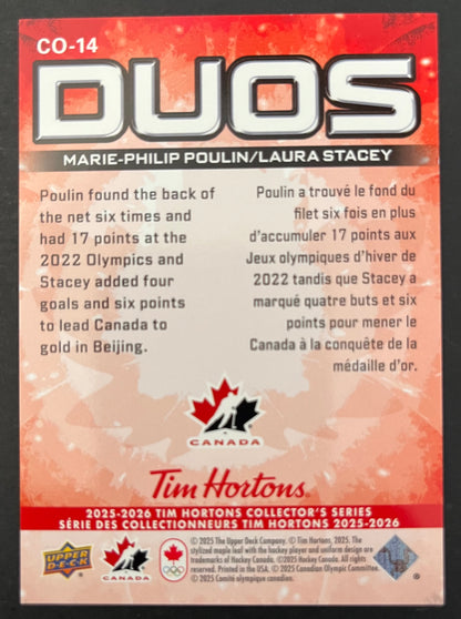 2025-2026 UDC Tim Hortons Collector's Series - Team Canada Duos CO-14