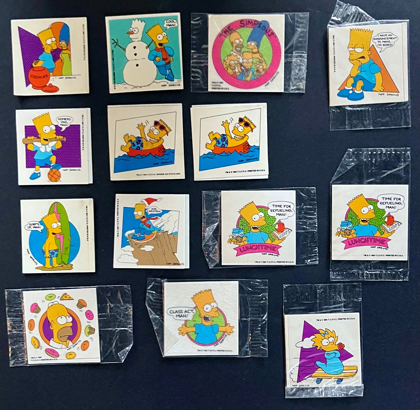 1991 Simpsons - Hostess Chips stickers and iron ons