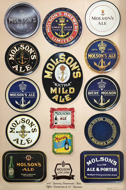 1986 Molson 200th Anniversary poster - tray collection
