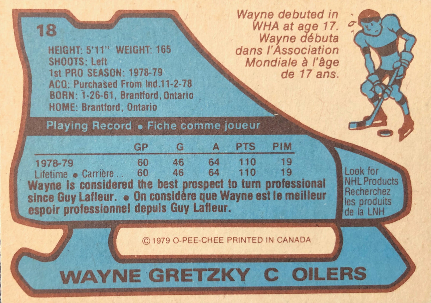 1979 OPC #18 Wayne Gretzky rookie card