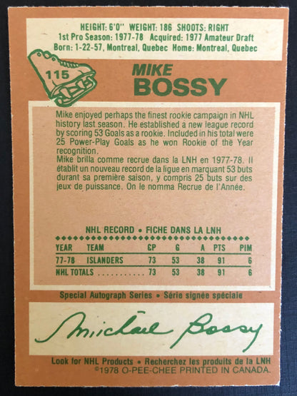 1978 OPC #115 Mike Bossy RC