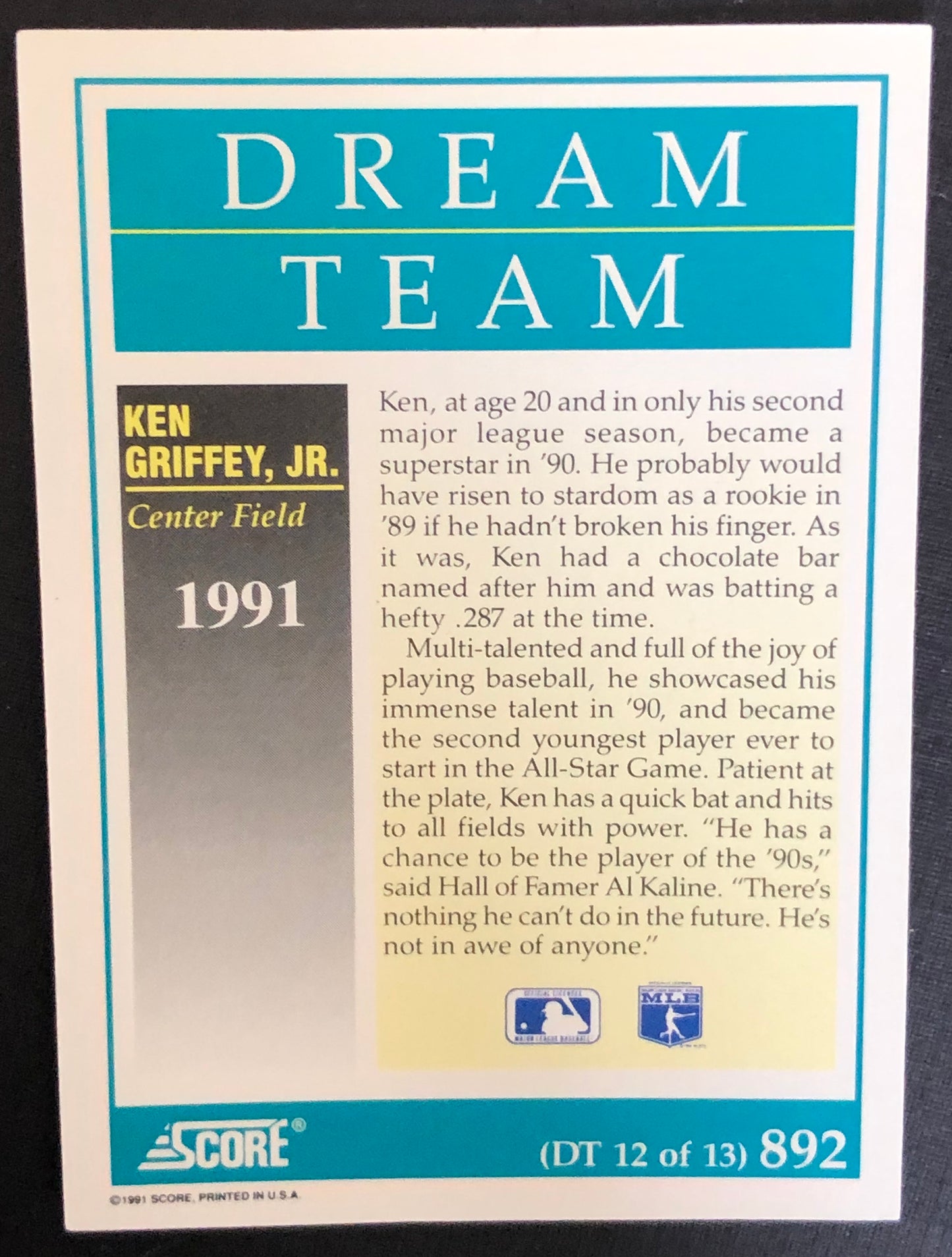 1991 Score #892 Ken Griffey Jr. - Dream Team