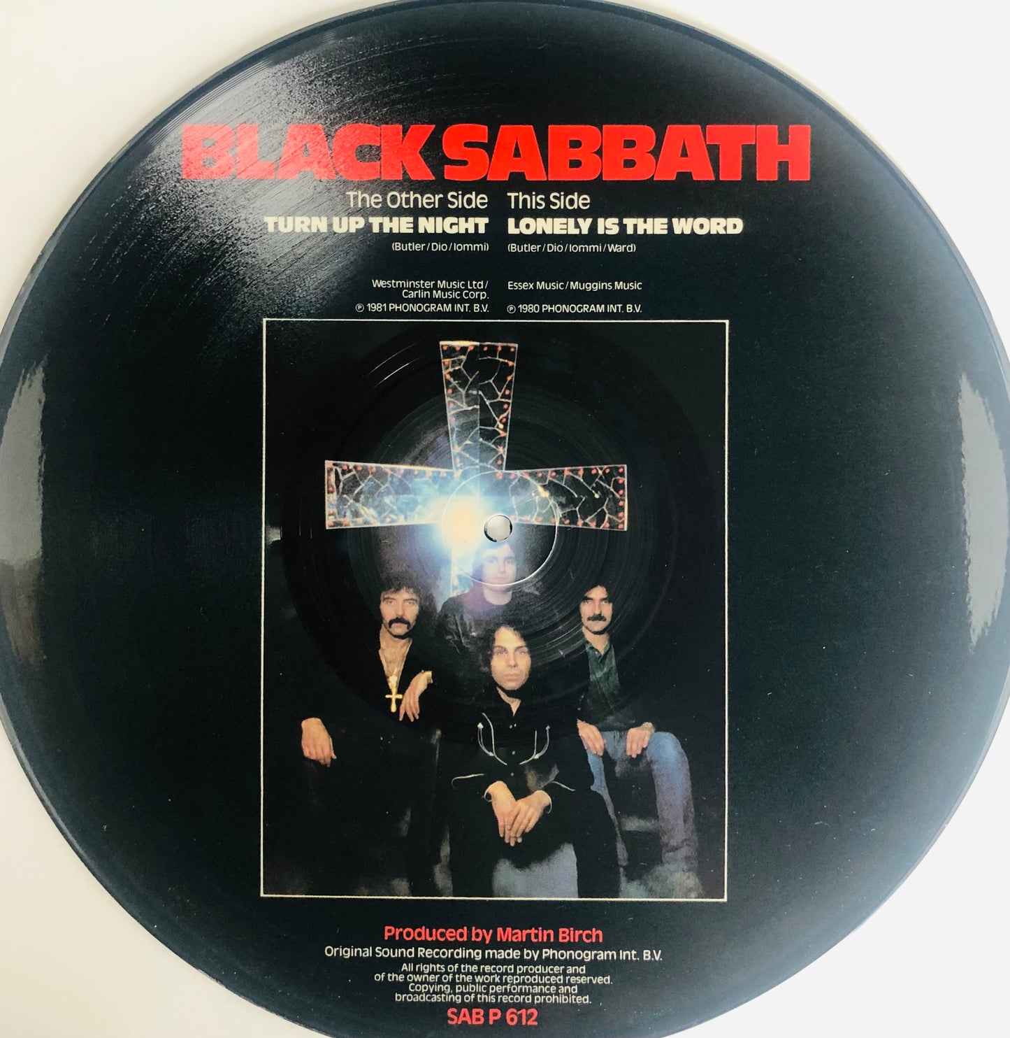 1982 Black Sabbath "Turn Up the Night" 12" Vinyl Picture Disc